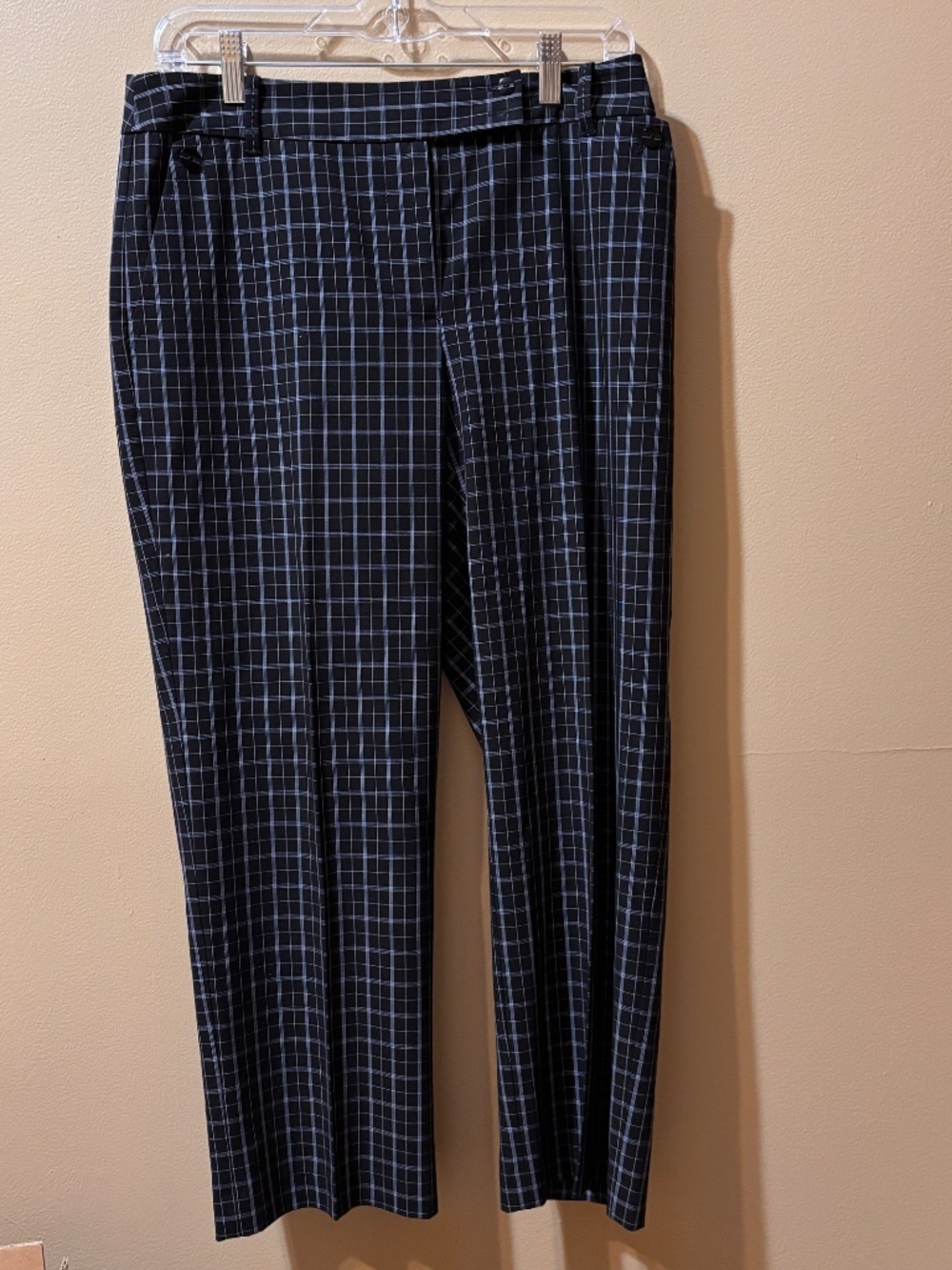 Liz Golf Pants Audra Black White Straight Mid Rise Checkered Pattern Size 6